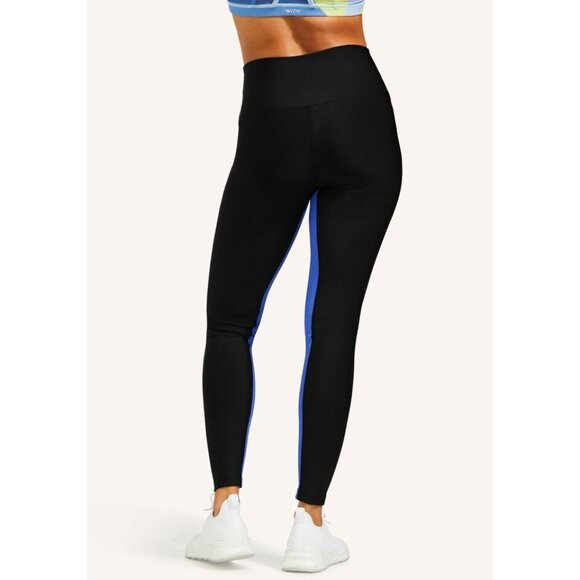 NWT PELOTON SPORT LEGGINGS WOMENS SIZE XS RIB COLORBLOCK BLACK AND BLUE - Picture 3 of 11